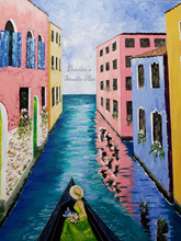 Load image into Gallery viewer, 'Venice Canal Woman in Boat' Original Art