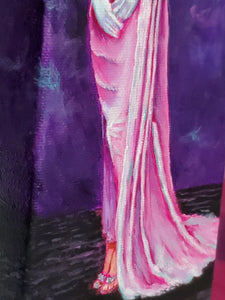 'Sophisticated Woman in Pink Formal Dress'