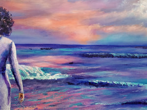 'Sunrise Ocean Woman' Original Art