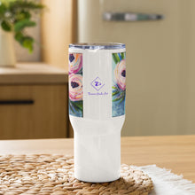 Load image into Gallery viewer, Floral Travel mug with a handle
