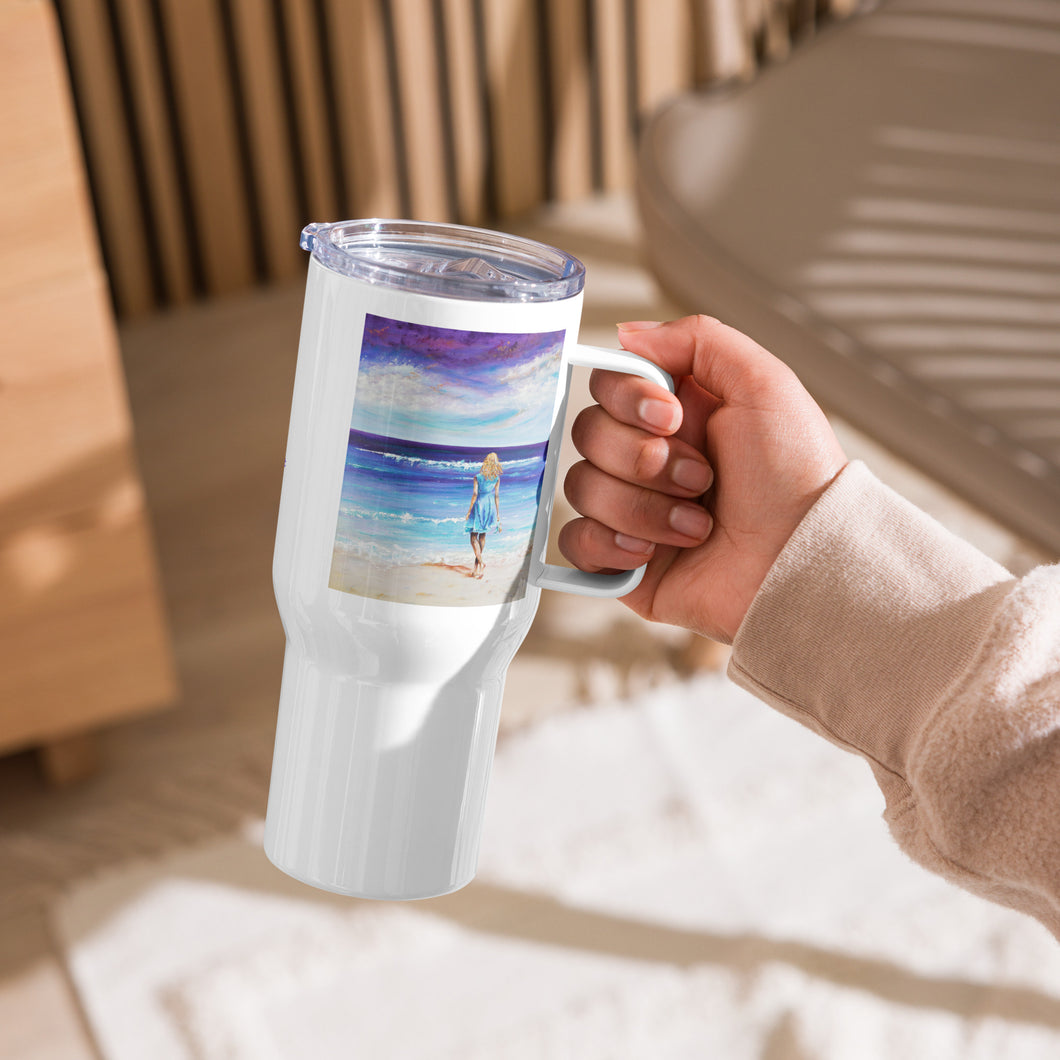 Ocean Travel mug with a handle