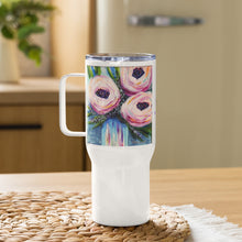 Load image into Gallery viewer, Floral Travel mug with a handle
