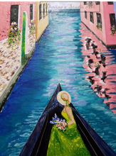 Load image into Gallery viewer, &#39;Venice Canal Woman in Boat&#39; Original Art
