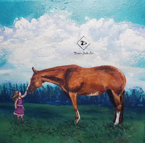 "Little Girl and Horse" - PRINT